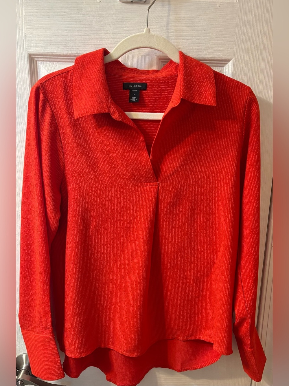 Halogen Bright Red Collared Long-Sleeve Tunic